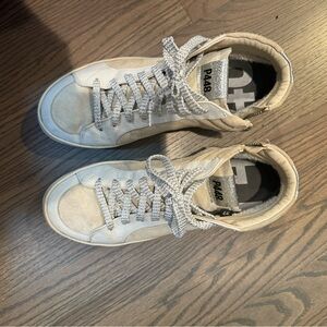 P448 Cream and Silver Sneakers